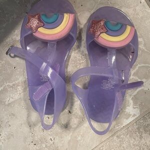 Purple Kids Sandals with Rainbow Design
